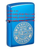 Zippo Harley Davidson Freedom Machine High Polish Blue Laser Engrave 48798