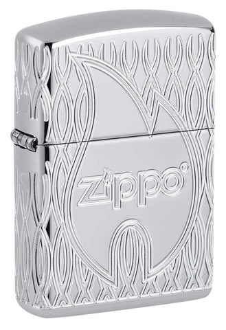 Zippo Flame Design Armor Multicut Engraved High Polish Chrome Zippo Flame Design Armor Multicut Engraved High Polish Chrome