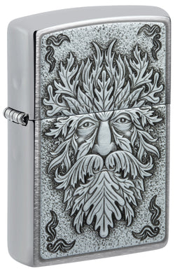 Zippo Greenman Emblem Brushed Chrome 48906
