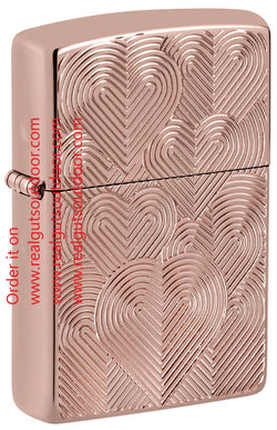 Zippo Hearts Armor High Polish Rose Gold 48919