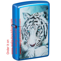 Zippo White Tiger Design High Polish Blue 48951