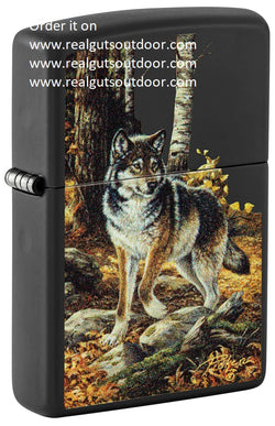 Zippo Linda Picken Wolf Design Black Matte 48970
