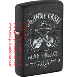 Zippo Johnny Cash Music Metal Construction Black Crackle 48989