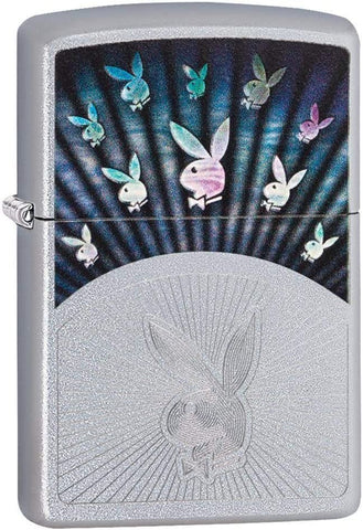 Zippo Playboy Engraved Bunny & Graphics Satin Chrome 49002