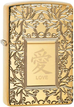 Zippo Chinese Love Armor High Polish Brass 49022