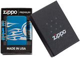 Zippo Tattoo Design High Polish Blue 49048