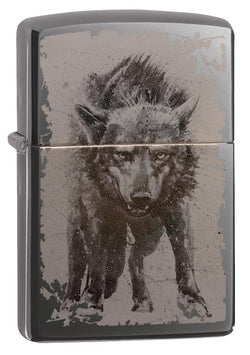Zippo Wolf Design Black Ice 49073