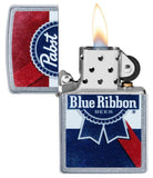 Zippo Pabst Blue Ribbon Logo Street Chrome 49077