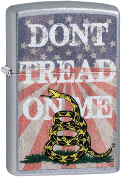 Zippo Don't Tread on Me American Flag Street Chrome 49086