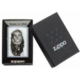Zippo Spazuk Lion with Bird Perched on Rose Street Chrome 49088