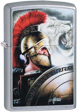 Zippo Mazzi Roman Soldier with Lion Street Chrome 49095