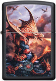 Zippo Anne Stokes Fire Breathing Dragon Black Matte 49097