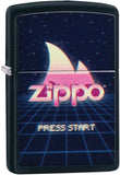 Zippo Gaming Flame Logo Design Black Matte 49115