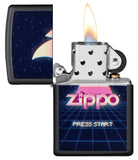 Zippo Gaming Flame Logo Design Black Matte 49115