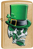 Zippo Irish Skull Design Gold Dust 49121