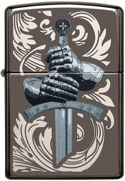 Zippo Knights Glove Design Black Ice 49127