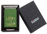 Zippo Lucky Charm Design Moss Green Matte 49138