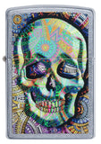 Zippo Geometric Skull Design Street Chrome 49140