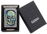 Zippo Geometric Skull Design Street Chrome 49140