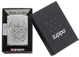 Zippo Sugar Skull Armor Crystal Eye High Polish Chrome 49172