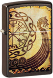 Zippo Viking Warship Design Brown Matte 49182