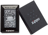 Zippo Gambling Skull Black Matte Emblem 49183