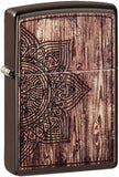 Zippo Wood Mandala Design Brown Matte 49184
