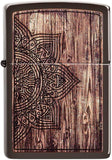 Zippo Wood Mandala Design Brown Matte 49184