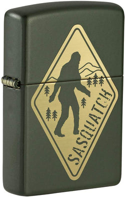 Zippo Sasquatch Crossing Sign Green Matte 49246