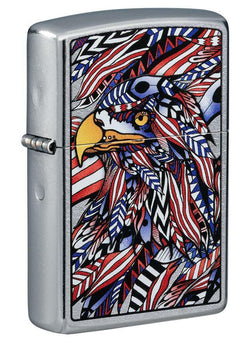 Zippo American Eagle Design Street Chrome 49251