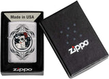 Zippo Day of The Dead Girl Design Brushed Chrome 49253