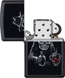 Zippo Bar Skull Design Black Matte 49254