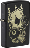 Zippo Gambling Design Black Matte Gambling 49257