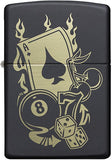 Zippo Gambling Design Black Matte Gambling 49257