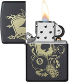 Zippo Gambling Design Black Matte Gambling 49257