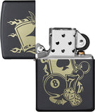 Zippo Gambling Design Black Matte Gambling 49257