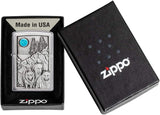 Zippo Wolf Pack and Moon Emblem Brushed Chrome 49295