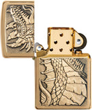 Zippo Dragon Emblem Brushed Brass 49297