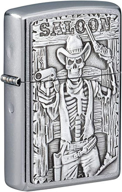 Zippo Saloon Skull Emblem Street Chrome 49298