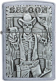 Zippo Saloon Skull Emblem Street Chrome 49298