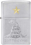 Zippo Don't Tread on Me Satin Chrome 49309