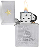 Zippo Don't Tread on Me Satin Chrome 49309