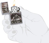 Zippo U.S. Marine Corps. American Flag Street Chrome 49316