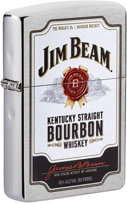 Zippo Jim Beam Kentucky Bourbon Label Brushed Chrome 49325