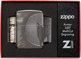 Zippo Armor Wolf Design Black Ice 49353