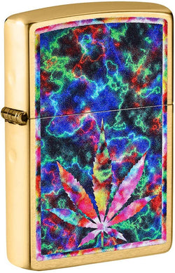 Zippo Psychedelic Leaf Brushed Brass 49398