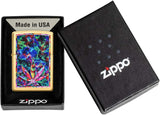 Zippo Psychedelic Leaf Brushed Brass 49398