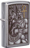 Zippo Egyptian Gods Emblem Design Street Chrome 49406