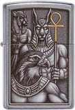 Zippo Egyptian Gods Emblem Design Street Chrome 49406