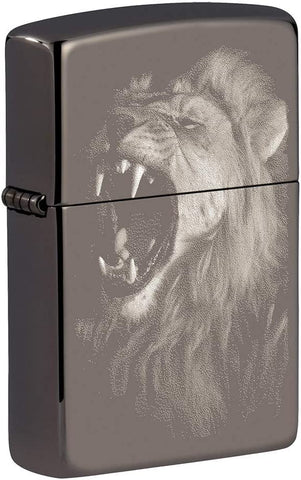 Zippo Fierce Lion Design Black Ice 49433